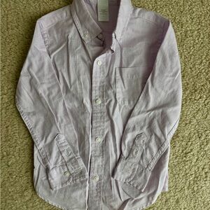 Janie and Jack Boy’s Lavender and White Checkered Shirt